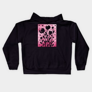 Whimsical watercolor flowers – pink Kids Hoodie